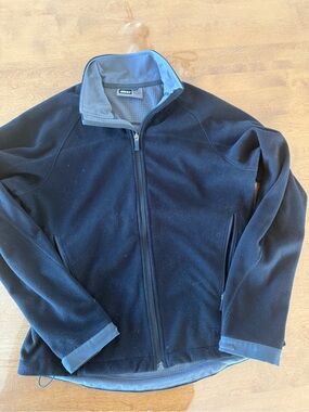 REI Black Fleece Jacket with Gray Collar